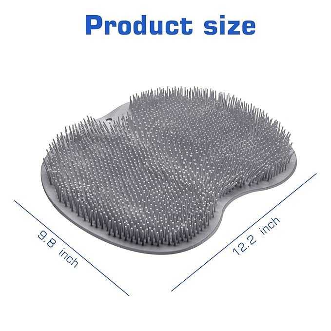 2PACK Shower Foot Scrubber Mat Back Washer Back Exfoliating Bath Wash Pad Wall Mounted Slip Suction Cups Foot Scrubber for Use in Shower Cups Foot Cleaner for Men and Women
