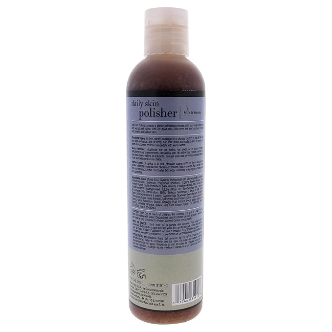 Cuccio Naturale Daily Skin Body Polisher - Soothes And Softens Your Skin - Gentle Exfoliation Process - Lifts Dead Cells From The Skin’s Surface - Radiant Skin - Milk And Honey - 8 Oz