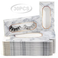 MAGEFY 30 Pieces Eyelashes Packaging Box, Empty Eyelash Boxes Lash Box Packaging Marble Paper Eyelash Storage Box Soft Paper Lash Case