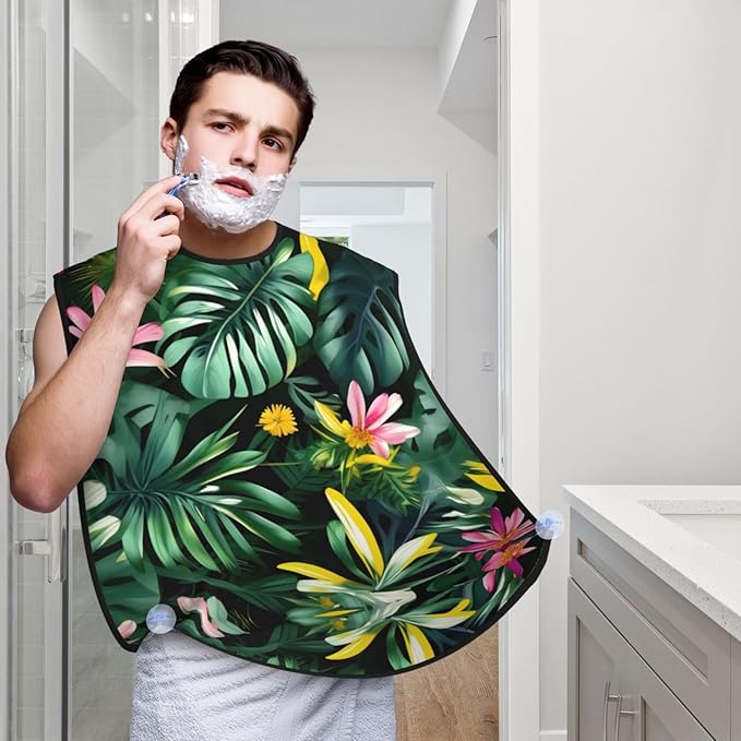 Underwater Scenery Print Beard Bib Shaving Apron, Beard Hair Trimming Cape Gift For Dad