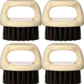4 Pcs Knuckle Brush for Men Barber Brush, Fade Brushes, Face and Neck Brushes, Mustache and Hair Supplies, Essential Barber Tool for Professional Barbering and Grooming Services(Beige)