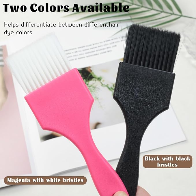 Hair Dye Brush Set – 2 PCS, Balayage & Tint Application Brushes, Ergonomic Handles for Easy Hair Dyeing and Blending, Black & Pink Brushes