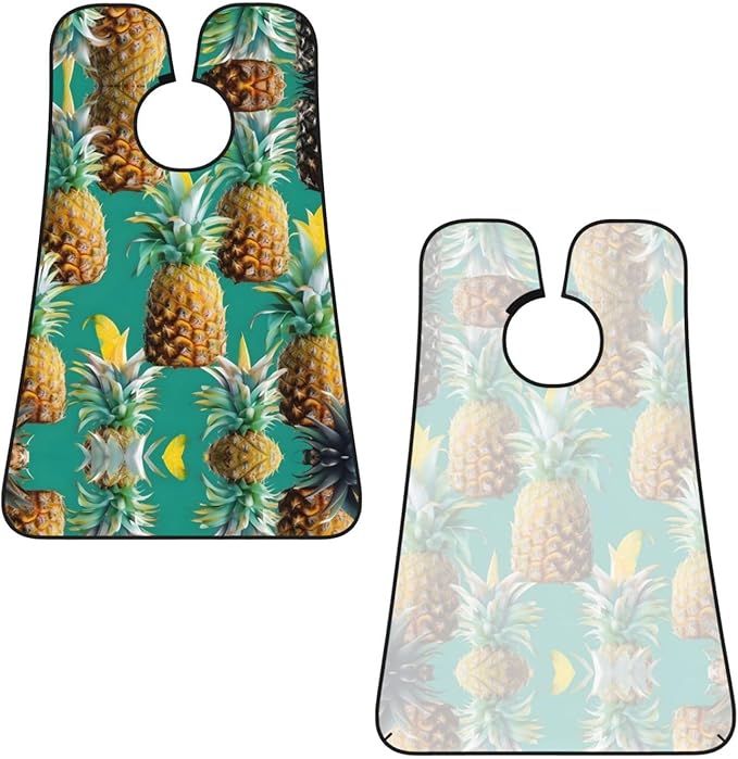 Tropical Pineapple Hawaiian Print Beard Bib Apron For Men, Beard Hair Catcher For Men Shaving Trimming,Beard Cape Cloth