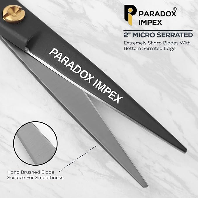 5” Beard and Mustache Scissors, German Stainless Steel Beard Scissors Come with 1 Tweezers, 1 Beard Comb, 1 Mustache Comb and Pouch, Hair Scissors for All Facial Hairs. (Black)