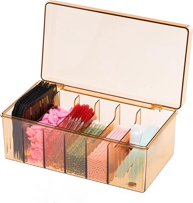 Acrylic Eyelash Extension Organizer, Large Capacity Lash Supplies Storage Container Box, Makeup Cart With Lashes Extension Supplies