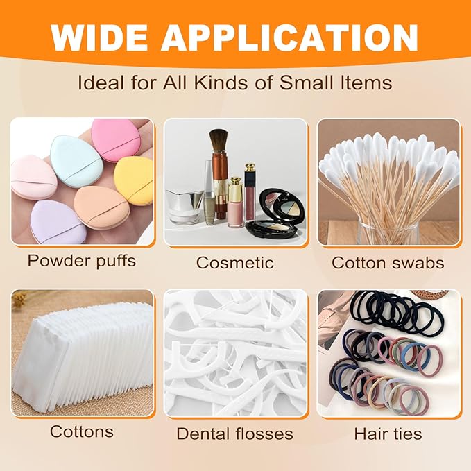4 Packs Plastic Square Cotton Pad Holder, Hair Tie Container, Multiple Colors, Portable For Traveling, Suitable for Makeup Remover Cotton Balls,Organizer for Collecting Small Items(3.3 x 1.5in)