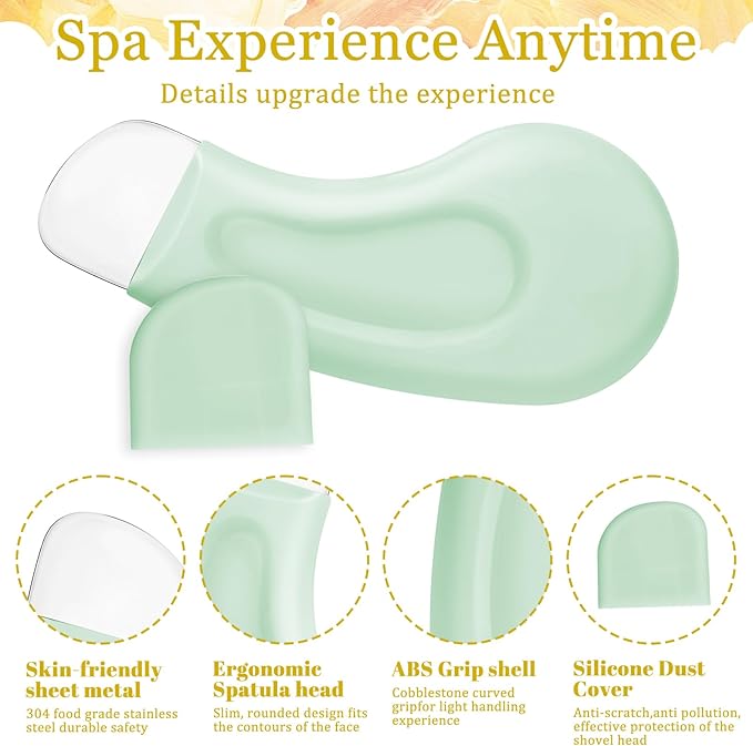 2Pcs Blackhead Remover Tool Silicone Face Scraper Deep Clean Skin Spatula Nose Blackhead Remover for Men and Women(Green, Skin-Colored)