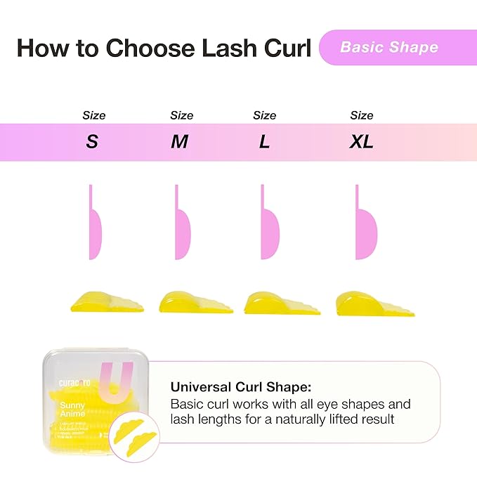 Curacoro Lash Lift Shields, 8 Pcs/4 Sizes Lash Lift Rods, Lash Lift Pads for Eyelash Curling and Lifting, Reusable Silicone Lash Rods For Eyelash Perm Lamination