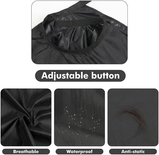 hair cutting cape set, salon barber cape with duster brush and disposable barber neck strip Salon Barber Cape for Men, Women