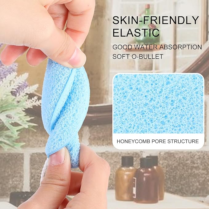 6pcs Face Sponges for Cleansing, Reusable Puff Facial Sponges for Face Wash Face Scrubber Exfoliating Pads Sponge with Finger Cot Suitable for Makeup Remover Washing Face All Skin Types