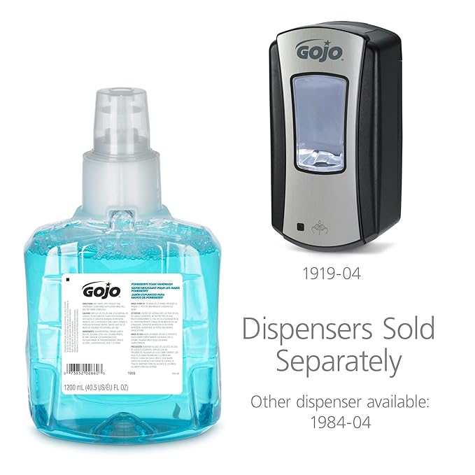 GOJO Pomeberry Foam Handwash, Pomegranate Scent, 1200 mL Hand Soap Refill LTX-12 Dispenser (Pack of 2) - 1916-02