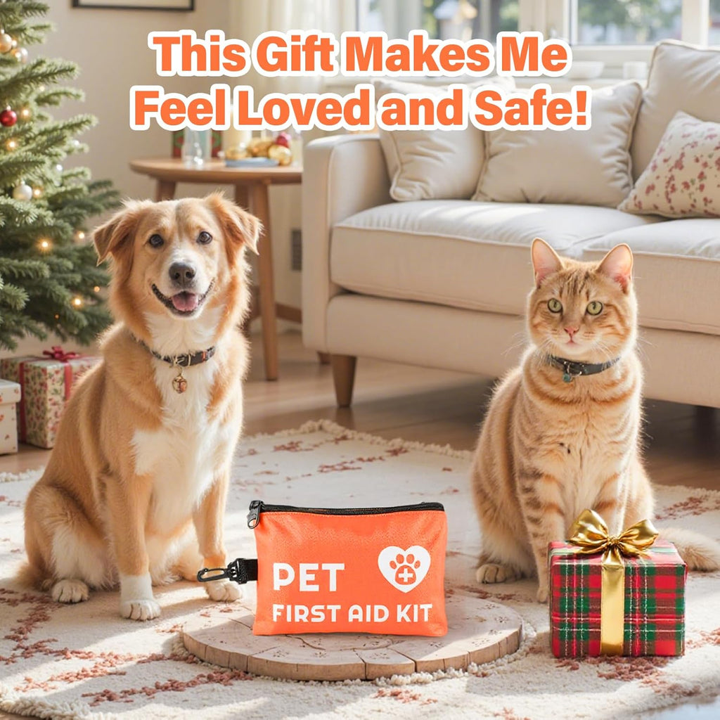 Portable Dog First Aid Kit with Hook - Water Resistant Pouch for Hiking, Camping, Daily Family Use, Travel, Pet Safety, Thoughtful Gift for Pet Owners (45pcs Standard Version)