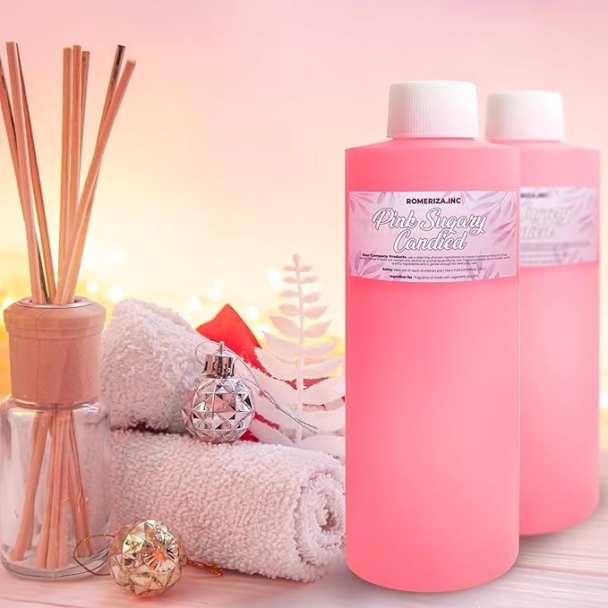 Pink Sugary Candied Natural Fragrance Body Oil - Luxury Scented Body Oil Perfume- Women’s Scented Oil - Long Lasting Perfume - Uncut Fragrance Oil in Plastic Bottle 1 Fl Oz (Pack of 1)