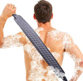 Back Scrubber for Shower with Handles, 40 Inch Extra Long Double-Sided Exfoliating Bath Strap, Textured Body Washer with Extended Reach for Deep Cleaning (Grey)