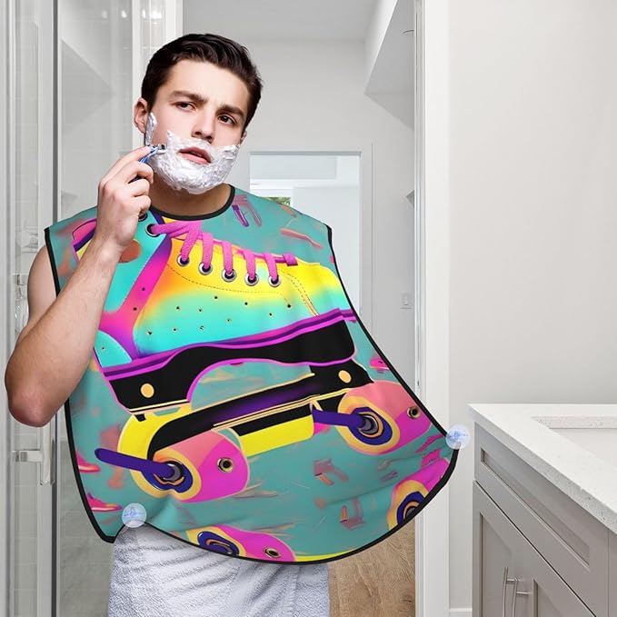 Pansy Perfection Print Beard Bib Shaving Apron, Beard Hair Trimming Cape Gift For Dad
