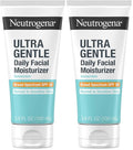 Neutrogena Ultra Gentle Daily Facial Moisturizer with SPF 30 Sunscreen with CICA,Lightweight Face Lotion-with Broad Spectrum SPF 30 for Normal to Sensitive Skin,Fragrance-Free,3.4 fl. oz,(Pack of 2)
