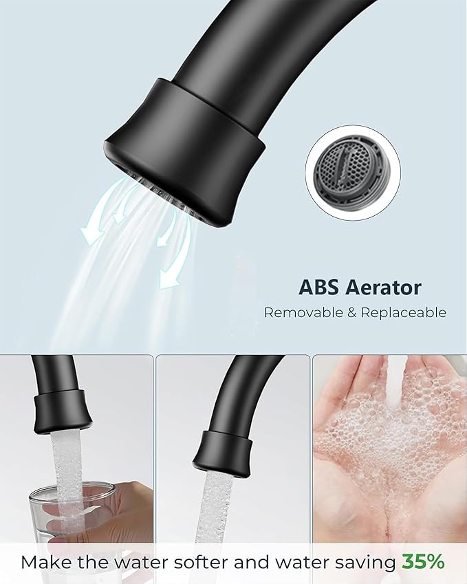 FORIOUS Black and Gold Bathroom Faucets, 4 Inch Centerset Bathroom Sink Faucet 2 or 3 Hole with Pop up Drain and cUPC Hose, Two Handles Control, 360° spout for Restroom,Vanity, RV