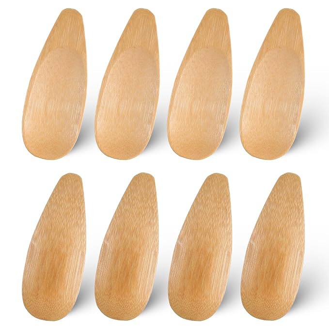 8 pcs Bamboo Deodorant Cream Applicators Multi-functional Facial Applicator Portable Makeup Beauty Tools Set Bamboo Face Mask Spatula Beauty Spa Mini Spoon for Deodorant Cream Mud Cosmetic Clay