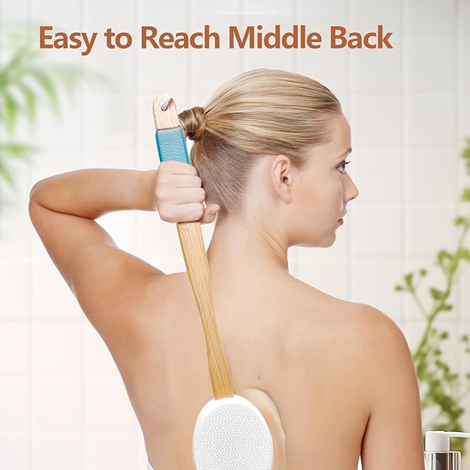 Lotion Applicator for Back and Feet with 2 Replaceable Pads, 17" Back Lotion Applicator for Women, Elderly Apply to Lotion, Suncreen, Cream Medicine, White