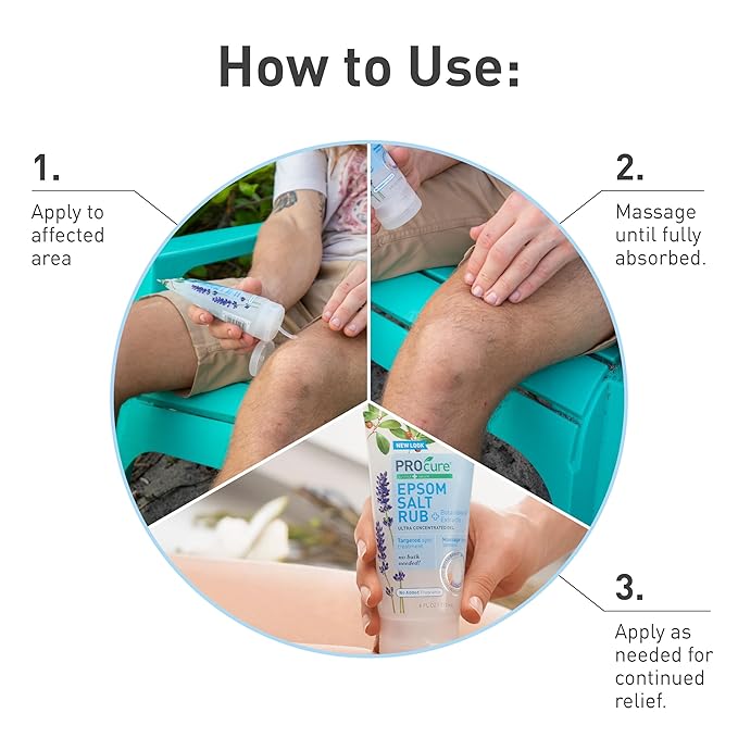 PROcure Epsom Salt Rub Gel – Concentrated Muscle Relief with Organic Aloe Vera & Essential Oils for Aches, Soreness & Tension – 2 Pack