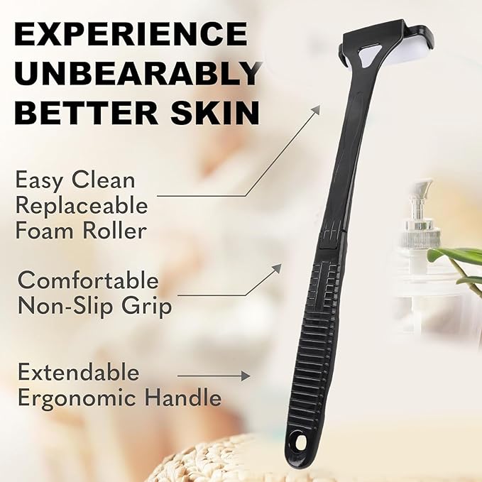 ZJchao Lotion Applicator for Back, Back Lotion Applicator, Foldable Long Handle Roller Curved Anti Slip Grip for Sunscreen Sunblock Ensuring an Even Application