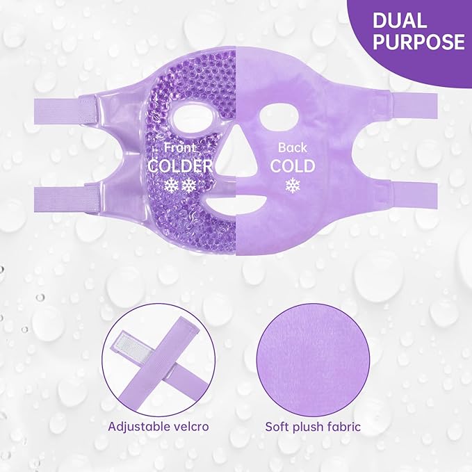 ZNÖCUETÖD Face Ice Mask Facial Ice Packs Gel Hot Cold Compress for Post Oral, Dental, Nose,Facelift Plastic Cosmetic & Laser Surgery Recovery Puffiness Swelling Dark Circles & Headaches Gift for Women