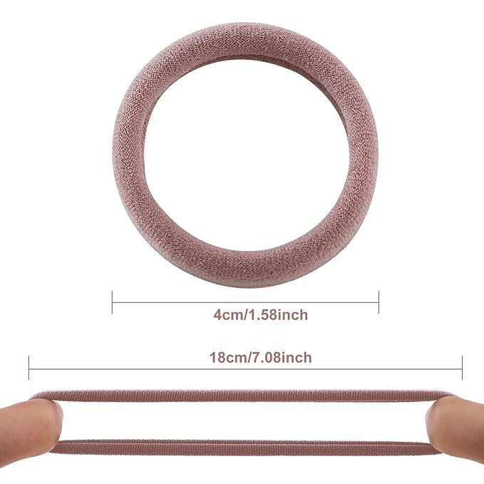 Bessrung 100 Pcs Thick Seamless Hair Ties, Ponytail Holders Hair Accessories for Women Girls No Damage for Thick Hair (Natural Colors)