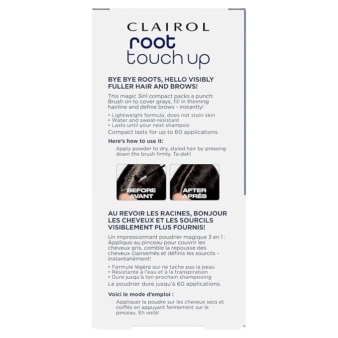 Clairol Root Touch-Up Temporary Concealing Powder, Black Hair Color, Pack of 1