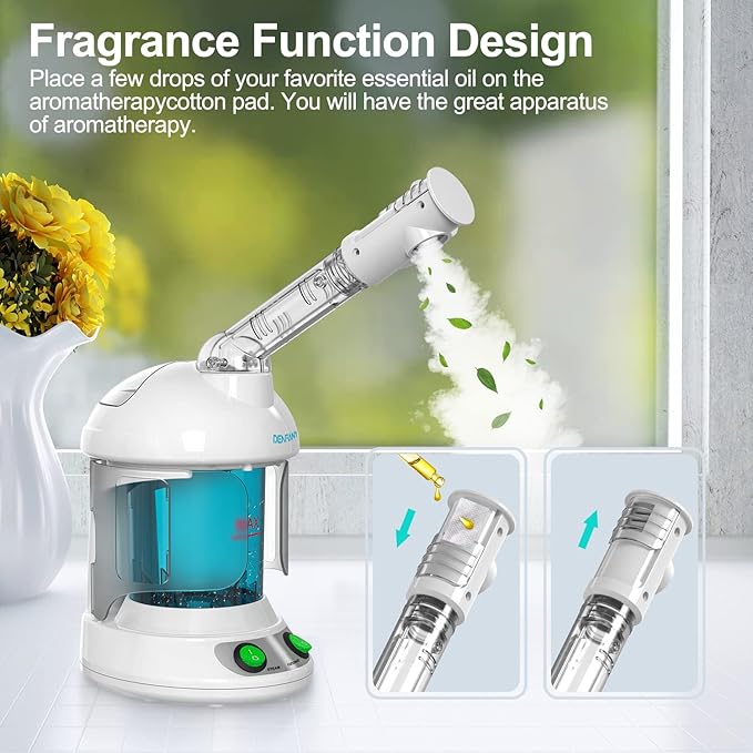 DENFANY Hair Steamer, 2 in 1 Hair and Face Steamer for Natural Hair with UV Ozone, Face Steamer Hair Humidifier Moisturising Hydration System Sprayer for Personal Care Use at Home and Salon