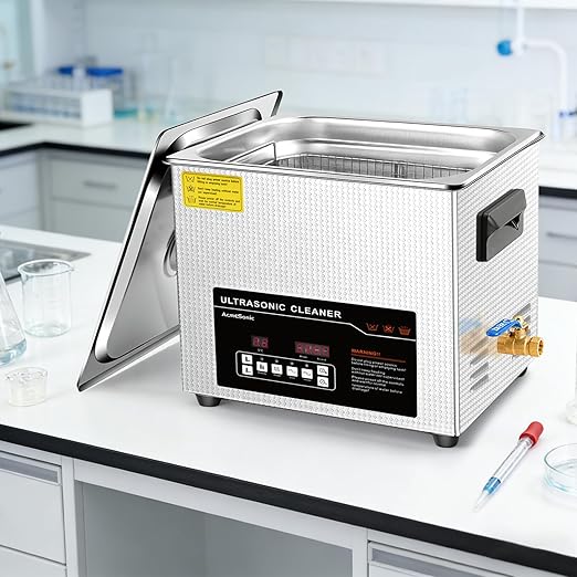Ultrasonic Cleaner 10L Dual-Frequency Professional Digital Stainless Steel Cleaning Machine with Heater Timer for Denture, Coins, Small Metal Parts, Circuit Board, Lab Tools, etc