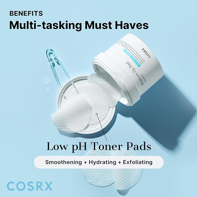 COSRX Moisture Up Pads 70 Sheets, BHA, Gentle Daily Exfoliant for Sensitive Skin, Preventing Breakouts, Moisturizing, Nourishing, Blemish Care, Korean Skin Care