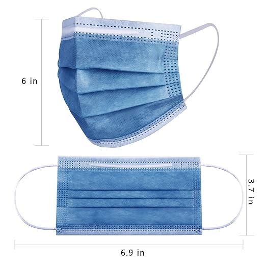 Borje Navy Disposable Face Masks 100 Pcs Navy Blue Face Mask 3 Ply Protection Masks
