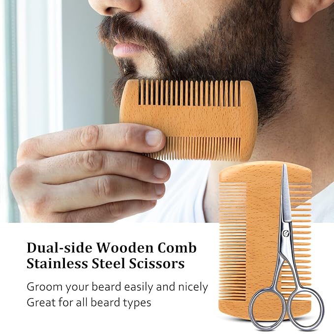 MALE GOD Beard Kit w/Natural Ingredients Beard Oil & Balm, Men's Care & Grooming Set w/Beard Brush & Comb, Anniversary | Birthday Gifts for Men, Him, Husband, Boyfriend, Dad