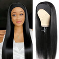 XSY Straight Headband Wig Human Hair Half Wigs for Black Women Glueless No Lace Wig Brazilian Virgin Human Hair Machine Made Headband Wigs 150% Density Natural Color 24 Inch