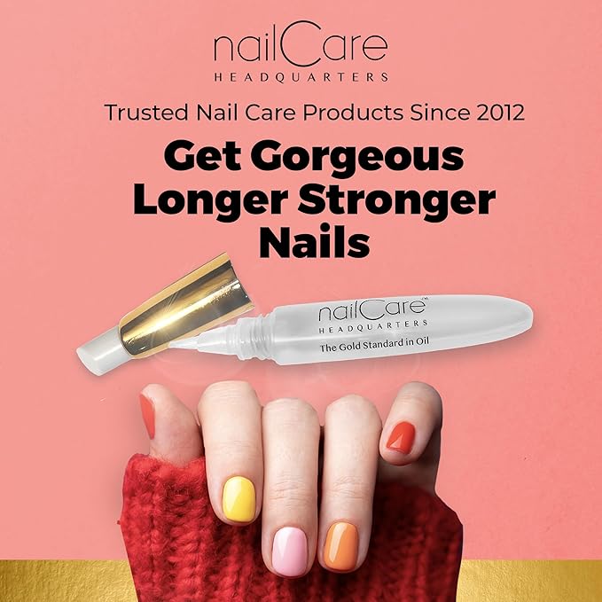 Nail Care Headquarters Refillable Empty Squeeze Cuticle Pens, perfect for holding Simply Pure Nail & Cuticle Oil - Gold Cap 3 Pack