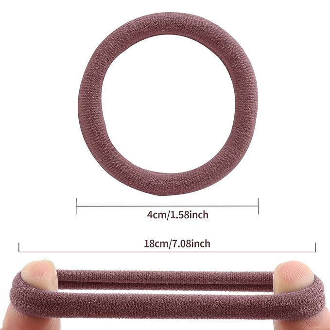 Bessrung 100 Pcs Thick Seamless Hair Ties for Women Girls, Ponytail Holders, Pink, No Damage for Thick Hair, Suitable for Every Day Use