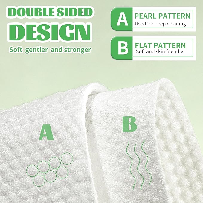 Disposable Face Towel, 400 Count Biodegradable Face Towels, for Washing Soft Cotton Dry Wipes Facial Cloths Towelettes for Washing and Drying, Facial Tissue for Cleansing