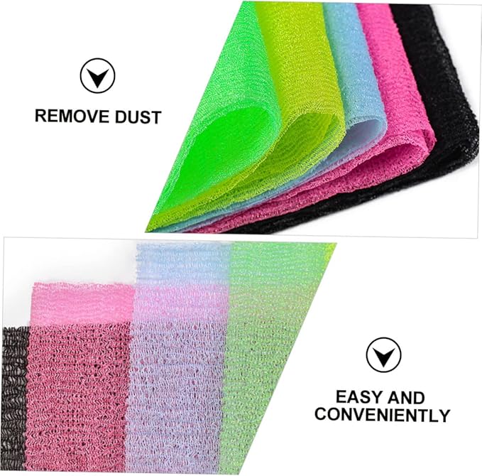 5Pcs Back Scrubber Strap Exfoliating Body Washer for Shower Comfortable Long Strap for Back Neck and Shoulders Cleaning for Family Use Random Color
