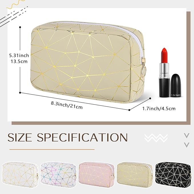 Period Bag for Girls Womens, Leather Sanitary Napkin Storage Bag, Portable Menstrual Pad Bag Period Pads Pouch (Beige Gold)