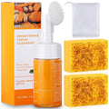 Kojic Acid Soap Set, Lemon Turmeric Kojic Acid Soap Bar & Tuemeric Facial Cleansing Mousse, Deep Cleansing for All Skin Types