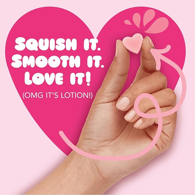 Jergens Cherry Almond Lotion Bursts, Squishy Heart-Shaped Moisturizer Bursts, Lotion Gifts for Teens, 38 Ct (Pack of 2)