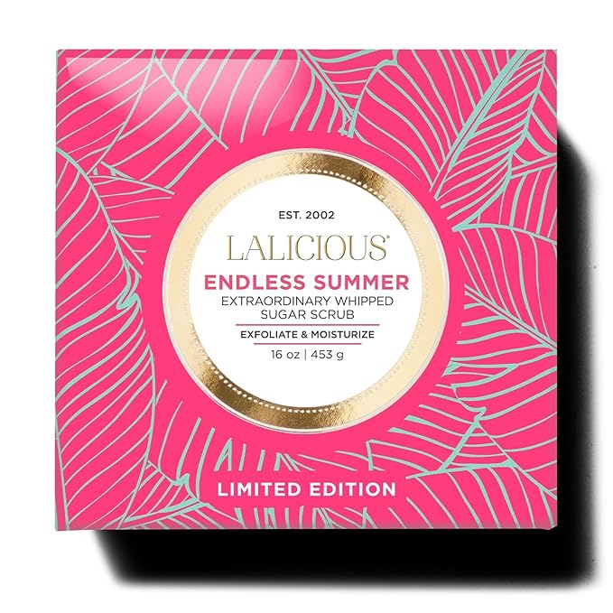 LALICIOUS Endless Sumner Sugar Scrub, Exfoliating Body Scrub, Moisturizing Extraordinary Whipped Body Exfoliator, Gentle Exfoliating Body Scrubber Exfoliator for Radiant Skin, No Parabens - 16oz