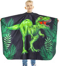 Kids Haircut Cape Waterproof Barber Cape Cover, Dinosaur Hair Cutting Cape for Boys with Adjustable Snap Closure (Dinosaur)