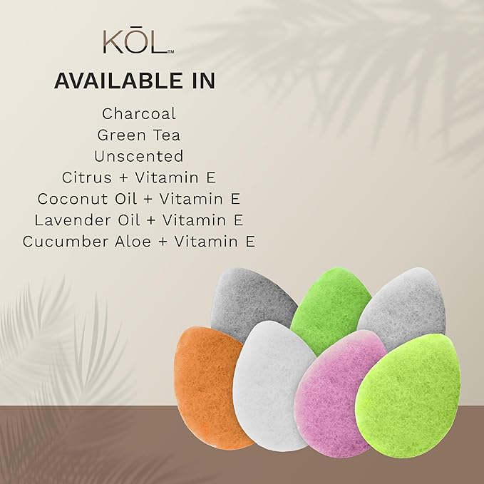 KOL Face Scrubber, Lavender Infused Exfoliating Facial Cleansing Pads, Disposable Exfoliator Face Sponge for Daily Cleaning and Makeup Removal, 6 Count