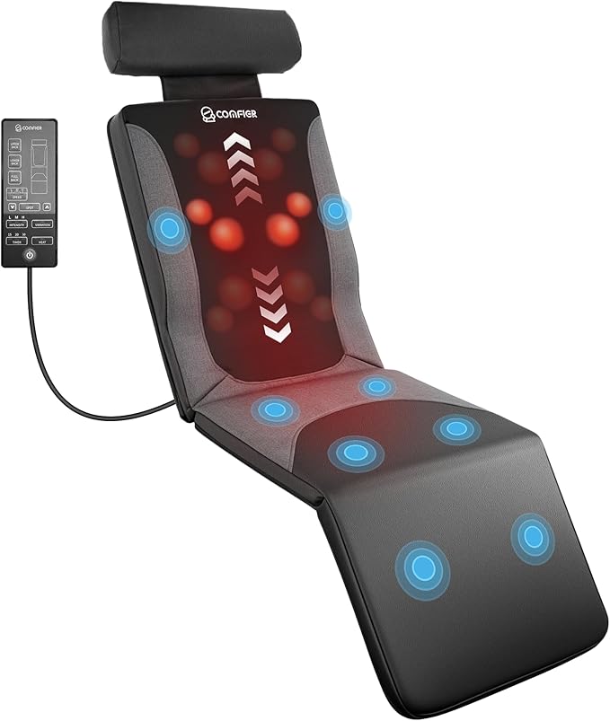 COMFIER FSA Full Body Massage Mat with Heat, HSA Eligible Shiatsu Back Massager for Pain Relief Deep Tissue Kneading & Vibration Heating Chair Massage Pad for Recliner, Sofa, Bed, Gifts for Mom Dad