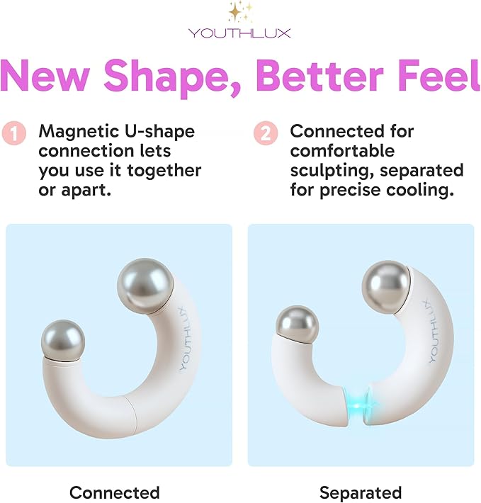 MagniGlow Roller | Magnetic Ice Globes for face with Dual Rollers | Cooling Beauty Ice Face Roller, Eyes & Neck | Portable Skincare Facial Massager for Puffiness Relief & Daily Self-Care