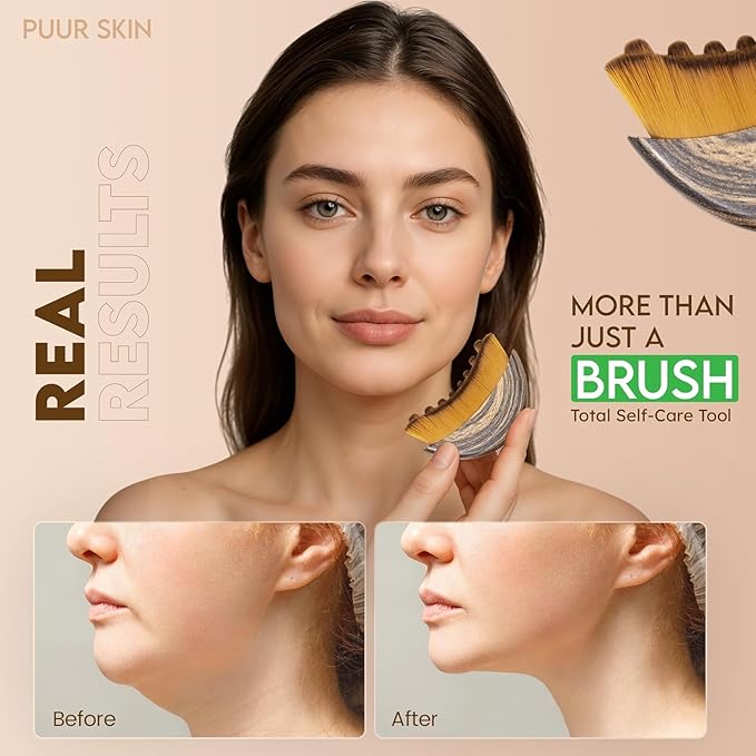 Lymphatic Contour Face Brush,Dry Lymphatic Contour Face Brush Soft Set,Lymphatic Drainage Massager for Face,Chin & Neck Relaxation,PortableBeauty Tool with Travel Case.（1PCS）