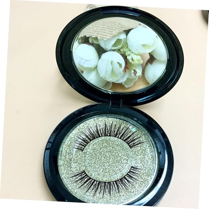 Round False Eyelash Case Plastic Eyelash Packaging Box Organizer and Storage for Home Use Random Color
