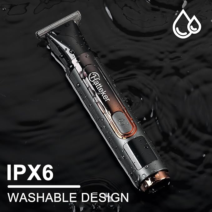 Hatteker Upgraded Mens Electric Back Shaver Body Grooming kit Body Trimmer Facial,Arm,Chin Beard Trimmer Cordless Hair Clipper with Adjustable Extension Handel Waterproof LED Display