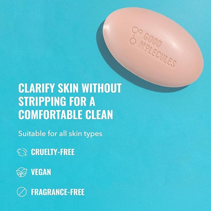 Good Molecules Clarify and Cleanse Bar Pack 2 – 89 g / 3.15 oz Each | Soap Free Face & Body Cleansing Bar with Salicylic Acid (BHA)